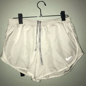 WHITE DRI-FIT NIKE RUNNING SHORTS !!